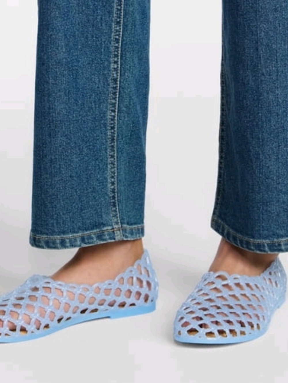 No Boundaries Blue Jelly Shoes Caged Mesh Sandals Flats NWT Summer Multi-Size
